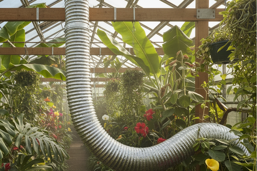 4"x8' Flexible Aluminum Duct for HVAC, Dryer Vent, Air Intake and Exhaust. Two Stainless Steel Clamps Included