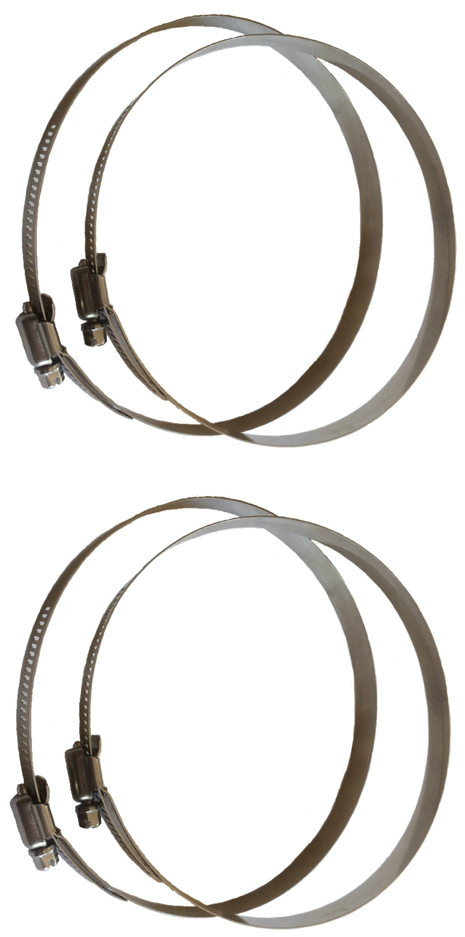 4 Inch Adjustable Stainless Steel Hose Clamps (4-Pack) with Worm Gear ...